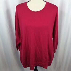 Leith Sweater Womens Size Medium Wool Blend Crew Neck 3/4 Sleeve Nordstrom